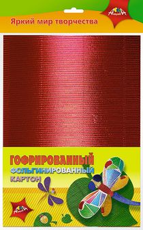 Набор цветного гофрокартон фольгинир., фА4, 4л., 4цв., "Стрекоза", Апплика С3301-02