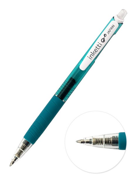 Ручка гел. автоматич. PENAC INKETT бирюзовая 0,5мм прозрачный корпус с резиновым грипом BA3601-33EF