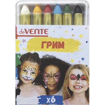Мелки для грима лица и тела "deVENTE" 6 классических цветов, 17 г, в пластиковой упаковке с подвесом 8078722