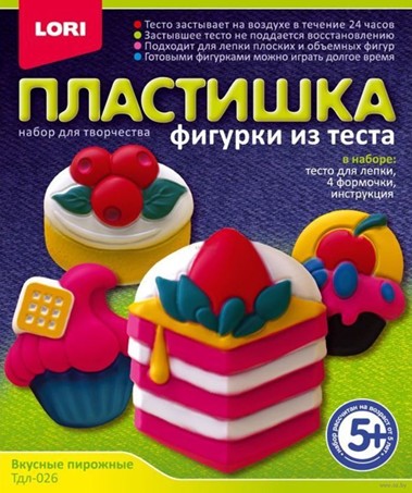 Набор для детского творчества:  Фигурки из теста "Вкусные пирожные", LORI Тдл-026 