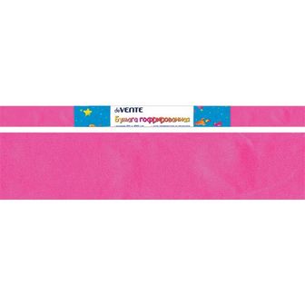 Бумага креповая, гофрированная поделочная в рулоне 50*250см, 32г/м2, ярко-розовая, (10/100), deVENTE 8040802