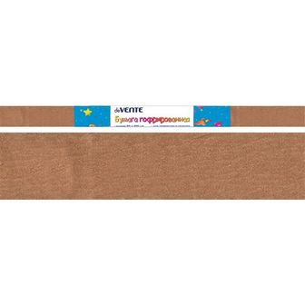 Бумага креповая, гофрированная поделочная в рулоне 50*250см, 32г/м2, светло-коричневая, (10/100), deVENTE 8040807