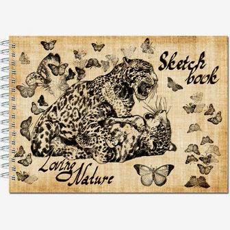Блокнот для зарисовок "Sketchbook" на гребне, А6, 280 г/м2, палевая, горизонтальный, креп. слева, 20л., Полином 2713