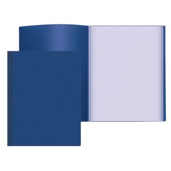 Папка пластиковая 0.5мм, с 20 прозрачными вкладышами, непрозрачная синяя, Attomex (5/170) 3101402