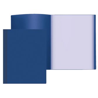 Папка пластиковая 0.5мм, с 30 прозрачными вкладышами, непрозрачная синяя, Attomex (4/132) 3102402