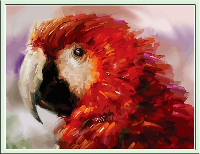 Картина по номерам "Попугай" размер: 30*40 CE201