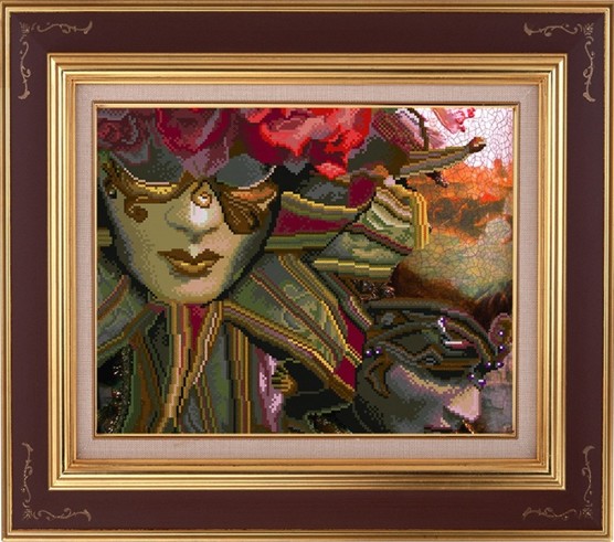 Картина по номерам со стразами "Венецианские маски" размер: 40*50 см CK009