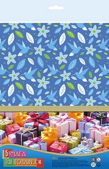 Набор для детского творчества: Бумага для подарков 70x100 "Цветочные м", Апплика  С3253-16