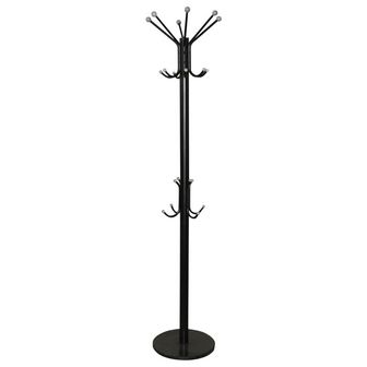 Вешалка-стойка SHT-CR450, 1.88 м, диск 37см, 6 крючков+4 доп., металл/мрамор, черная, 602344