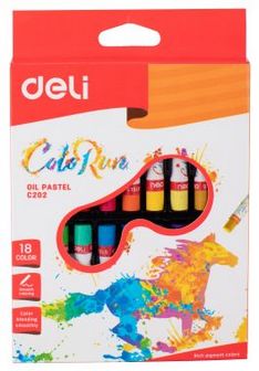 Пастель масляная 18цв. Deli Colorun, картон.кор./европод EC20210