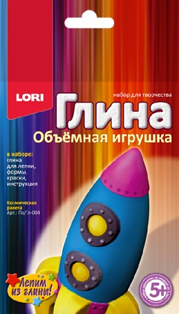Набор для детского творчества: игрушка объемная из глины "Космическая ракета", LORI Пз/Гл-004