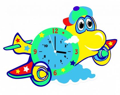 Набор для детского творчества: Часы  из фоамирана "Самолет" размер: 28,5*19 см CL019