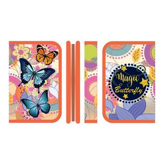 Пенал одностворчатый большой "MAGIC BUTTERFLY", печать на ткани 130/200, Пчелка ПО-40