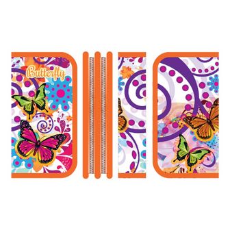 Пенал двухстворчатый большой печать на фольге "BUTTERFLY" 190/105 (30), Пчелка ПО-69