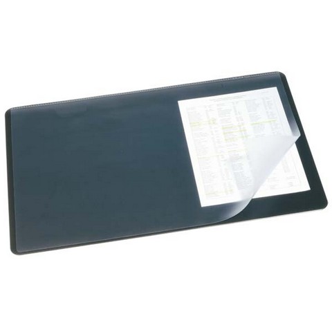 Мат настольный 40*60см  DURABLE черный с прозрачным листом 7202-01