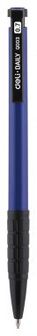 Ручка шар. автомат. "Daily" синяя  0.7мм резин. манжета прозрачный/синий, Deli EQ00330