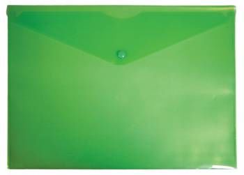Папка-конверт пластиковая 0.18мм, на кнопке фА5, зеленый, Бюрократ (10/160) -PK804A5GRN