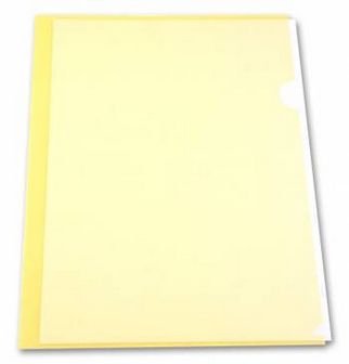 Папка-уголок пластиковая 0.15мм, желтый, Бюрократ -EE310/1YEL