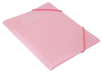 Папка пластиковая 0.5мм, на резинке, фА4, розовый аметист карман для визит., Бюрократ Gems GEMPR05PIN