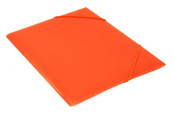 Папка пластиковая 0.5мм, на резинке, фА4, оранжевый, Double Neon Бюрократ DNE510OR