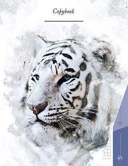Тетрадь 80л. кл., обл. 7БЦ, высечка "Белый тигр", 5 разделов, КТС-Про  С0246-28