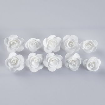 Набор цветов для  декора "Роза", из фоамирана, D= 3 см, 10 шт, белый  2884894