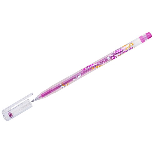 Ручка гел. "Glitter Metal Jell" CROWN 1,0мм, розовая с блестками (12/144/1152) MTJ-500GLS(D)