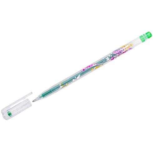 Ручка гел. "Glitter Metal Jell" CROWN 1,0мм, светло-зеленая с блестками (12/144/1152) MTJ-500GLS(D)