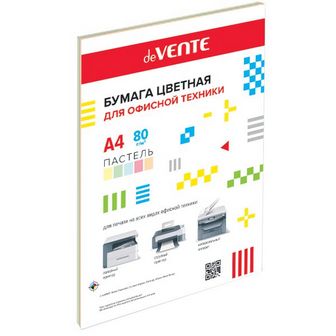 Бумага д/ксер. цветная "deVENTE" фА4, 80г/м2, 20л., пастельные цвета, ассорти (5 цветов) 2072900