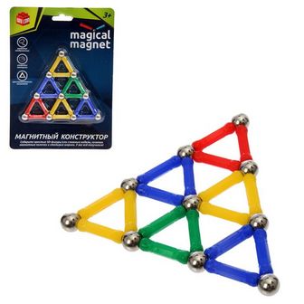 Конструктор магнитный "Треугольник", 28 деталей цвета:МИКС 1633372  1633372