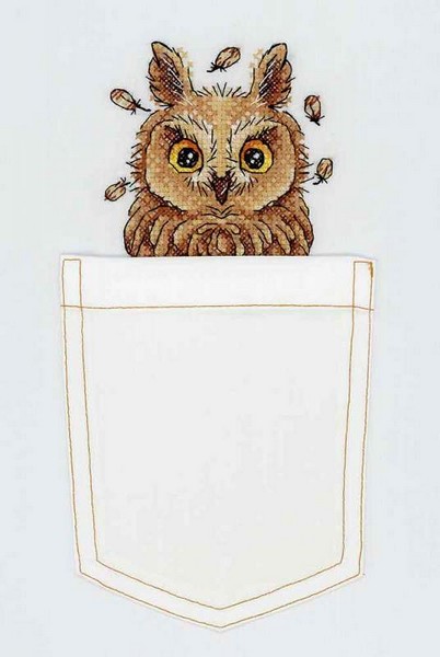 Набор для вышивания "Жар-Птица. Любопытная совушка" размер 9*9 см., МПСтудия В-245