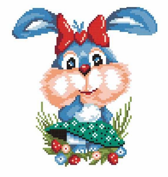 Набор для вышивания сх.канва + мулине "Зайка" размер 21*30/18*19, М.П.Студия КН-376