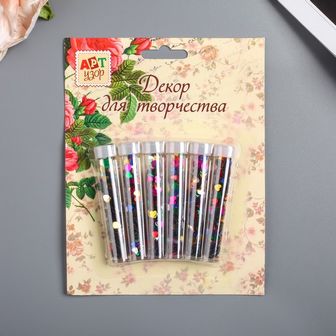Глиттер в капсуле "Сердечки" 2 гр набор 6 шт 17х13 см 3623124 3623124