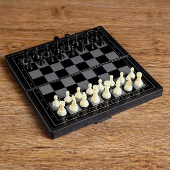 Настольная игра 3 в 1 "Зук": нарды, шахматы, шашки, магнитная доска 19х19 см 2590527    2590527
