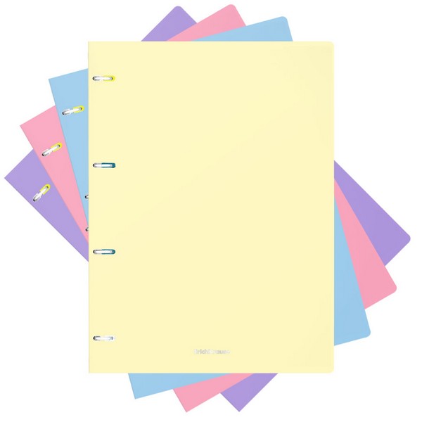 Тетрадь фА4 80л. кл., на кольцах, обл. пластиковая " Pastel" ассорти, Erich Krause (5/60) 50165