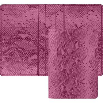 Обложка для паспорта "Sharm" пастельно-розовая, искусственная кожа фактурная, отстрочка, 5 отделений для визиток, в пластиковом пакете с европодвесом 1030925