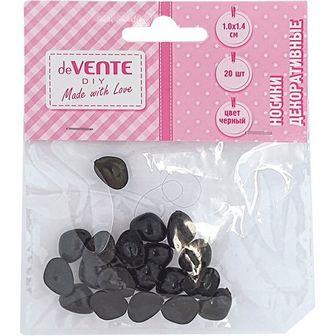 Носики декоративные "deVENTE" пластиковые, размер 10x14 мм, 20 шт, цвет черный, в пластиковом пакете с блистерным подвесом 8001919