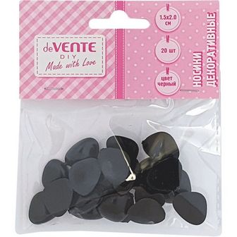 Носики декоративные "deVENTE" пластиковые, размер 15x20 мм, 20 шт, цвет черный, в пластиковом пакете с блистерным подвесом 8001920