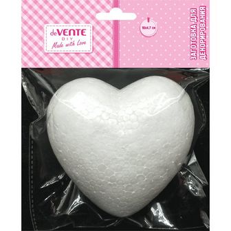 Заготовка для декорирования "deVENTE. Сердце" из пенополистирола, 100x47 мм, в пластиковом пакете с подвесом 8003914