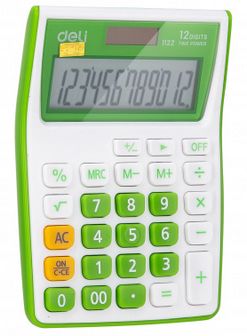 Калькулятор Deli 12-разр. настольный зеленый E1122/GRN
