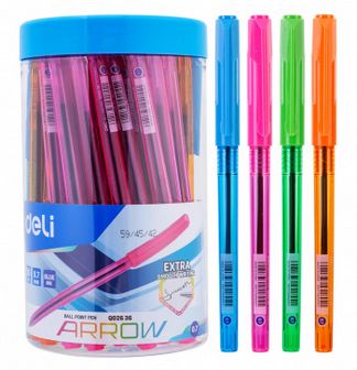 Ручка шариковая "Arrow" синяя  0.7мм корпус прозрачный ассорти EQ02636-1
