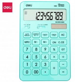 Калькулятор Deli Touch 12-разр. настольный голубой EM01531