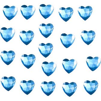 Стразы самоклеящиеся "deVENTE. Heart" акриловые, размер 4 мм, карточка 60x60 мм, голубые, 100 шт в пластиковом пакете с блистерным подвесом 8002024