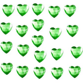 Стразы самоклеящиеся "deVENTE. Heart" акриловые, размер 4 мм, карточка 60x60 мм, зеленые, 100 шт в пластиковом пакете с блистерным подвесом 8002026
