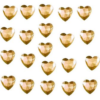 Стразы самоклеящиеся "deVENTE. Heart" акриловые, размер 4 мм, карточка 60x60 мм, золотистые, 100 шт в пластиковом пакете с блистерным подвесом 8002025