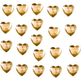 Стразы самоклеящиеся "deVENTE. Heart" акриловые, размер 4 мм, карточка 60x60 мм, золотистые, 100 шт в пластиковом пакете с блистерным подвесом 8002025
