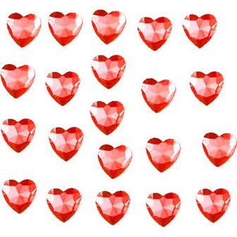 Стразы самоклеящиеся "deVENTE. Heart" акриловые, размер 4 мм, карточка 60x60 мм, красные, 100 шт в пластиковом пакете с блистерным подвесом 8002023