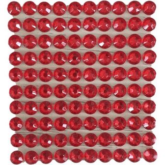 Стразы самоклеящиеся "deVENTE. Round" акриловые, размер 4 мм, карточка 60x60 мм, красные, 100 шт в пластиковом пакете с блистерным подвесом 8002000