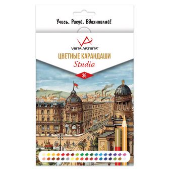 Карандаши 36цв., "VISTA-ARTISTA. Studio" VACPS-36