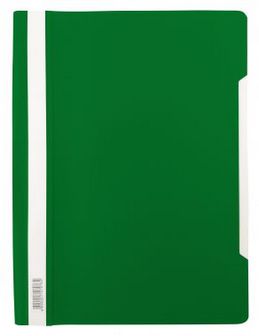 Скоросшиватель пластиковый 140/180 мкм., зеленый, Бюрократ Люкс PSL20GRN